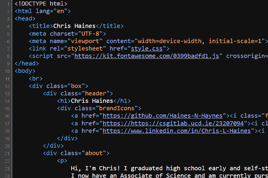 Screenshot of this website